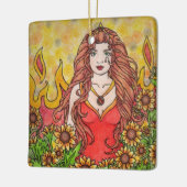 Leo Goddess Keramisch Ornament (Links)