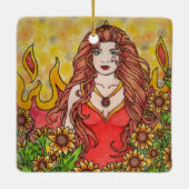 Leo Goddess Keramisch Ornament (Achterkant)