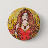 Leo Goddess Ronde Button 5,7 Cm (Voorkant)