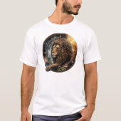 Leo Gold en Black Waterverf Zodiac Mannen T-shirt (Voorkant)