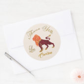 Leo Gold Glitter Bedankt Ronde Sticker (Envelop)