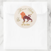 Leo Gold Glitter Bedankt Ronde Sticker (Tas)