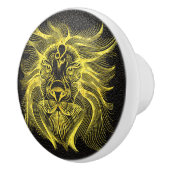 Leo Gold op Leder Keramische Knop (Rechts)