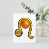 LEO GOLD ZODIAC BIRTHDAY JEWEL Astrologie Briefkaart (Staand voorkant)