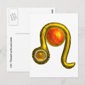 LEO GOLD ZODIAC BIRTHDAY JEWEL Astrologie Briefkaart (Voorkant / Achterkant)