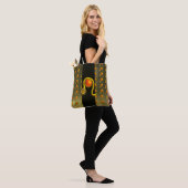 LEO GOLD ZODIAC BIRTHDAY JEWEL Grey Black Stripe Tote Bag (Op model)