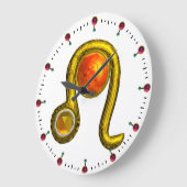 LEO GOLD ZODIAC BIRTHDAY JEWEL MET TOPAZ GEMSTONE GROTE KLOK (Hoek)