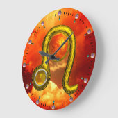 LEO GOLD ZODIAC BIRTHDAY JEWEL MET TOPAZ GEMSTONE GROTE KLOK (Hoek)