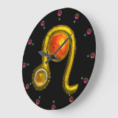 LEO GOLD ZODIAC BIRTHDAY JEWEL MET TOPAZ GEMSTONE GROTE KLOK (Hoek)