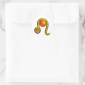LEO/GOLD ZODIAC BIRTHDAY SIGN EN TOPAZ GEMSTONE RONDE STICKER (Tas)