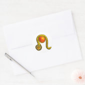 LEO/GOLD ZODIAC BIRTHDAY SIGN EN TOPAZ GEMSTONE RONDE STICKER (Envelop)