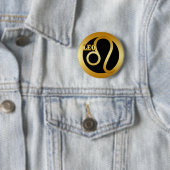 LEO GOLD ZODIAC SIGN RONDE BUTTON 5,7 CM (In situ)