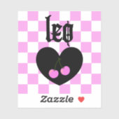 Leo Gothic esthetische geruite kersen kunst Sticker (Vel)