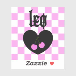Leo Gothic esthetische geruite kersen kunst Sticker