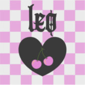 Leo Gothic esthetische geruite kersen kunst Sticker (Voorkant)