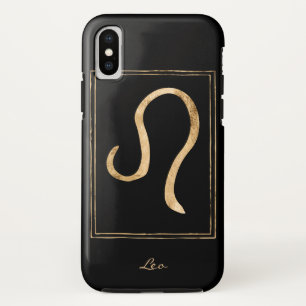 Leo hammered Gold astrology verjaardag zodiac Case-Mate iPhone Case