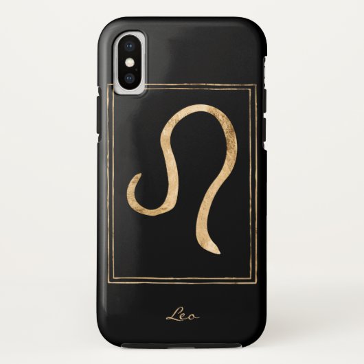 Leo hammered Gold astrology verjaardag zodiac Case-Mate iPhone Case (Achterkant)