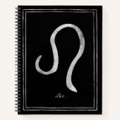 Leo hammered Silver gestileerde astrologiesymbool Notitieboek (Voorkant)