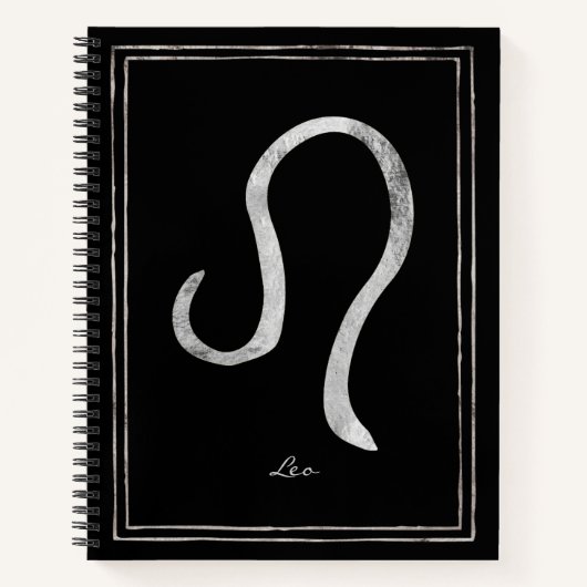 Leo hammered Silver gestileerde astrologiesymbool Notitieboek (Voorkant)