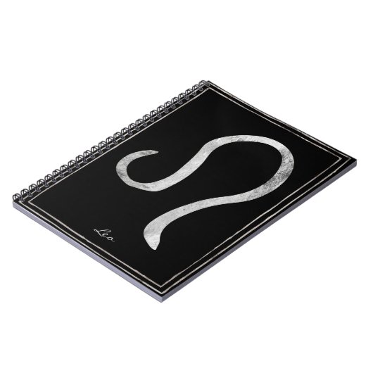 Leo hammered Silver gestileerde astrologiesymbool Notitieboek (Linkerzijde)