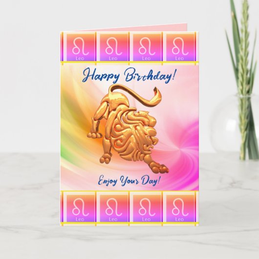 Leo - Happy Birthday Kaart (Voorkant)