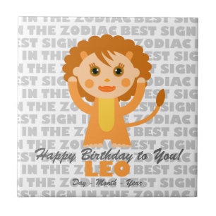 Leo Happy Birthday Tegeltje