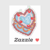 Leo Heart Cake Sticker (Vel)