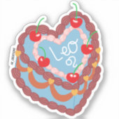 Leo Heart Cake Sticker (Voorkant)