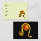 LEO, helder levendig zwart wit rood geel topaas Visitekaartje (Voorkant / Achterkant)