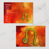 LEO, heldere, levendige topaz rode gele wolken Visitekaartje (Voorkant / Achterkant)