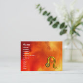 LEO, heldere, levendige topaz rode gele wolken Visitekaartje (Staand voorkant)