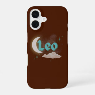 Leo Hemel Maan Wolken Sterren Astrologie Kunst iPhone 16 Hoesje