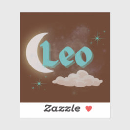 Leo Hemelse Esthetische Dromerige Maanwolk Sterren Sticker