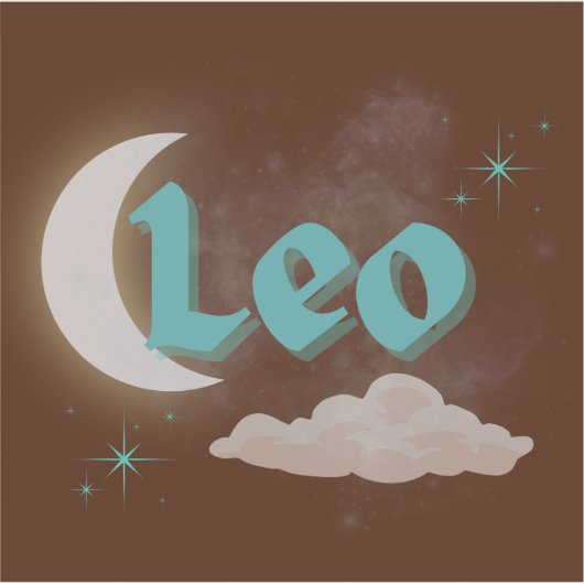 Leo Hemelse Esthetische Dromerige Maanwolk Sterren Sticker (Voorkant)