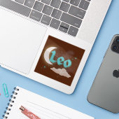 Leo Hemelse Esthetische Dromerige Maanwolk Sterren Sticker (Laptop met iPhone)