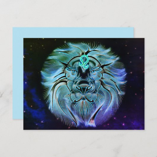 leo het briefkaart van de leeuw (Voorkant / Achterkant)