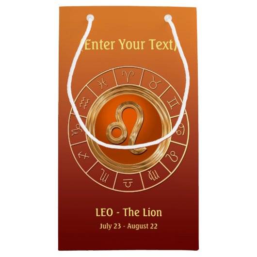 Leo - Het Horoscoopsymbool van de Lion Klein Cadeauzakje (Achterkant)