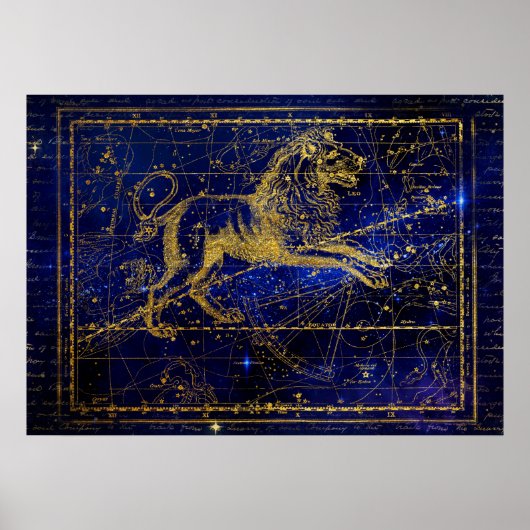 leo het poster van de leeuwenconstellatie (Voorkant)
