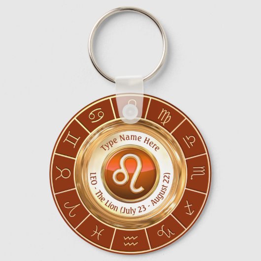 LEO - Het teken van de dierentuin van de Lion Sleutelhanger (Voorkant)