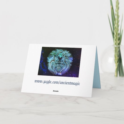 leo het wenskaart van de leeuw kaart (Achterkant)
