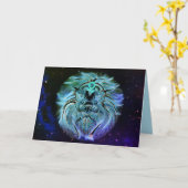 leo het wenskaart van de leeuw kaart (Gele Bloem)