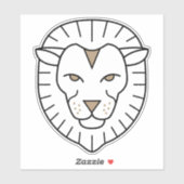Leo het zwarte astrologische symbool van de Lion F Sticker (Vel)