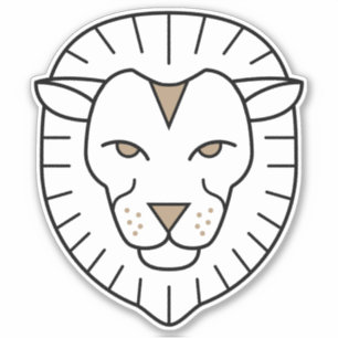 Leo het zwarte astrologische symbool van de Lion F Sticker