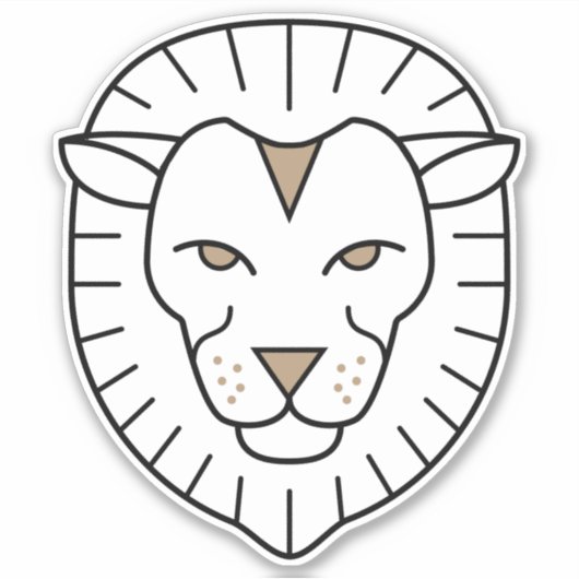 Leo het zwarte astrologische symbool van de Lion F Sticker (Voorkant)