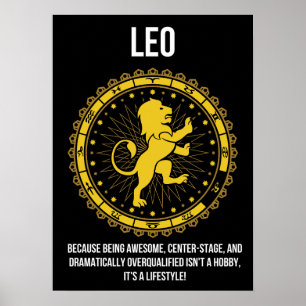 Leo - Horoscoop, Grappige Zodiac Teken Humor Poster