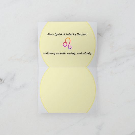 Leo Horoscoop Verjaardag Kaart (Binnen)