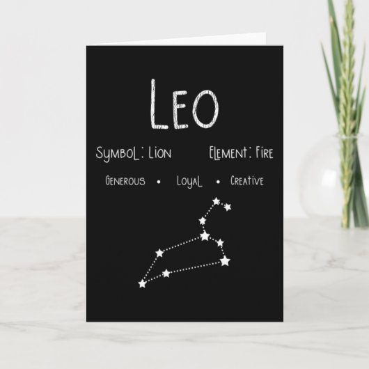 Leo Horoscope Astrology Star Sign Birthday Gift Kaart (Voorkant)
