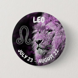 Leo Horoscope Sign Ronde Button 5,7 Cm