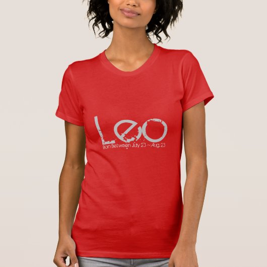 Leo Horoscope-T-shirt-shirt in Ruby Red T-shirt (Voorkant)