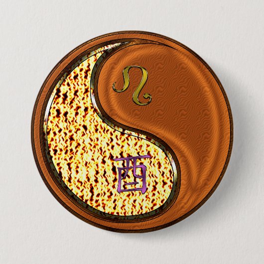 Leo & Houten Haan Ronde Button 7,6 Cm (Voorkant)